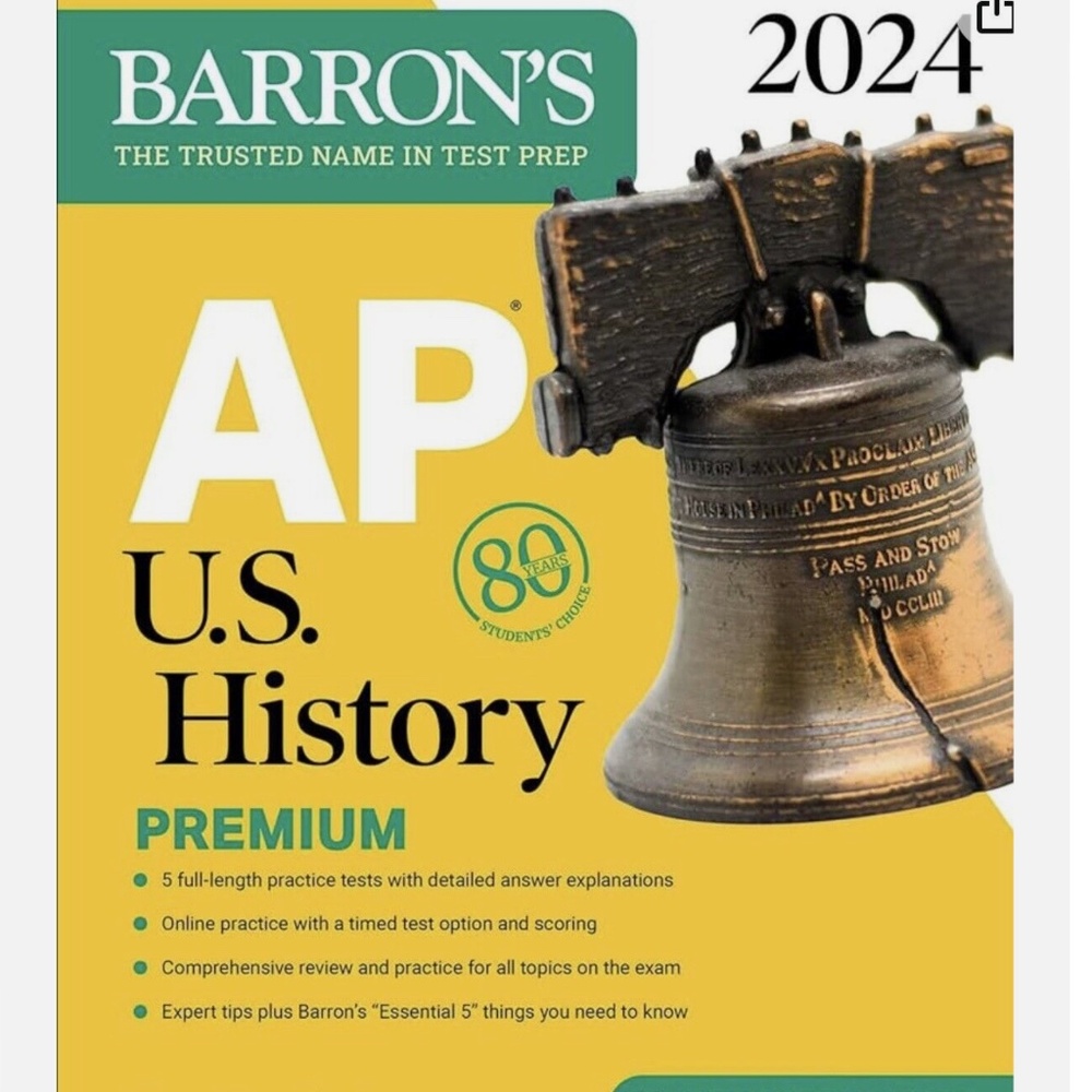 Barron's AP Prep Ser.: AP U. S. History Premium, 2024: Comprehensive Review NEW